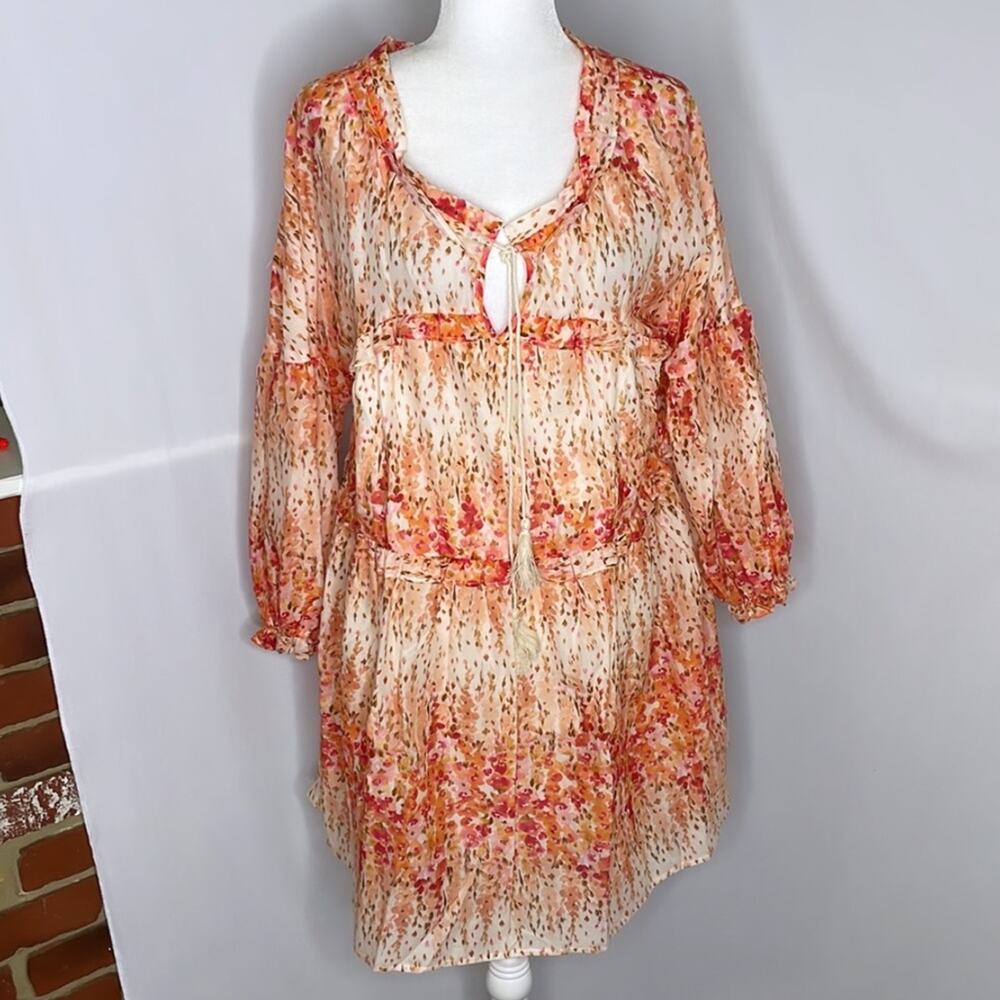 NWT Christy dawn the Adeline dress in sunset gladiola - orange pink floral large - Picture 4 of 13